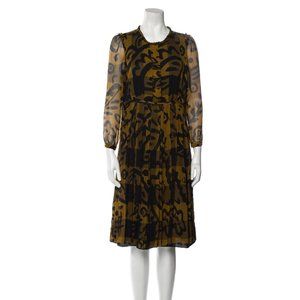 BURBERRY BRIT Silk Midi Length Dress